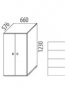 Skříň 2-dvířková lamino D503-L (hl.576mm, výška 123cm)